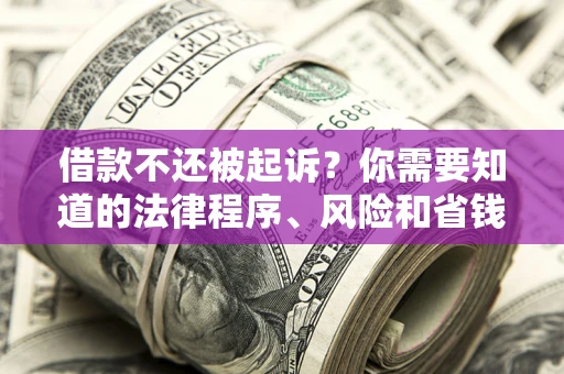 济南借款不还被起诉？你需要知道的法律程序、风险和省钱技巧
